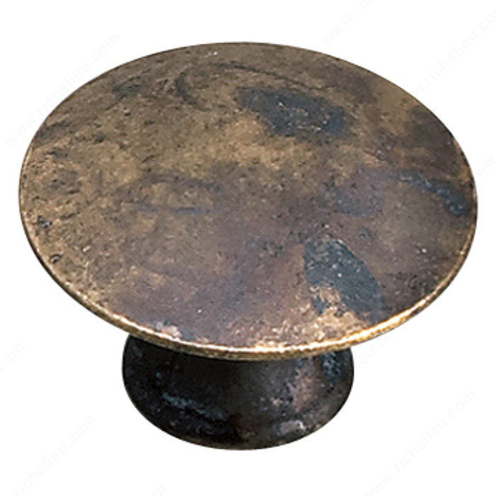 Traditional Solid Brass Knob - 2445, Finish Oxidized Brass