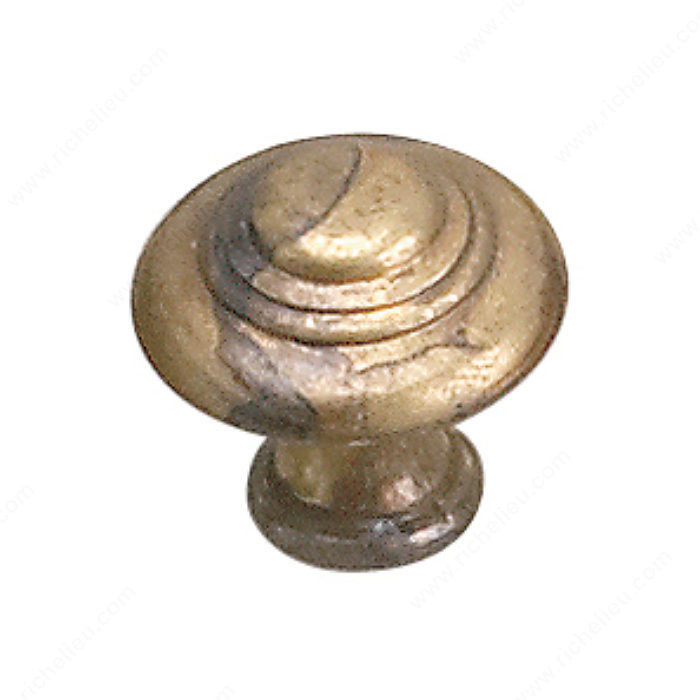 Traditional Brass Knob - 2448, Finish Oxidized Brass, Diameter - Overall Dimensions 25 mm PRO-PACK 2