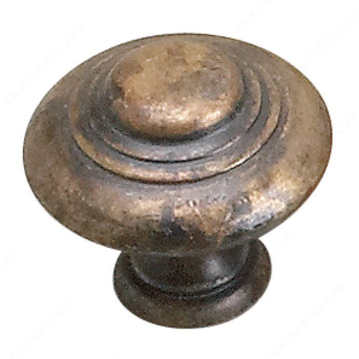 Traditional Brass Knob - 2448, Finish Oxidized Brass, Diameter - Overall Dimensions 35 mm