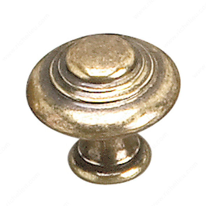 Traditional Brass Knob - 2448, Finish Burnished Brass, Diameter - Overall Dimensions 35 mm