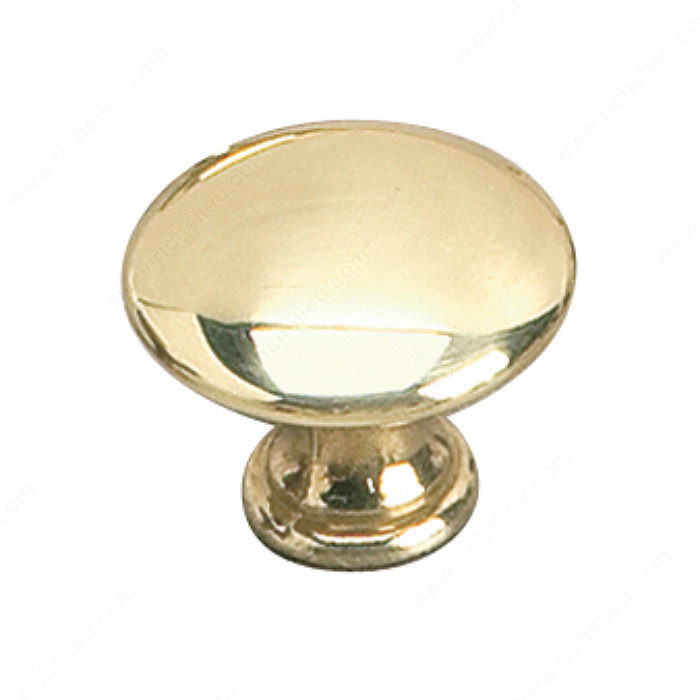 Traditional Brass Knob - 2449, Finish Brass, Diameter - Overall Dimensions 25 mm, Projection - Overall Dimensions 21 mm