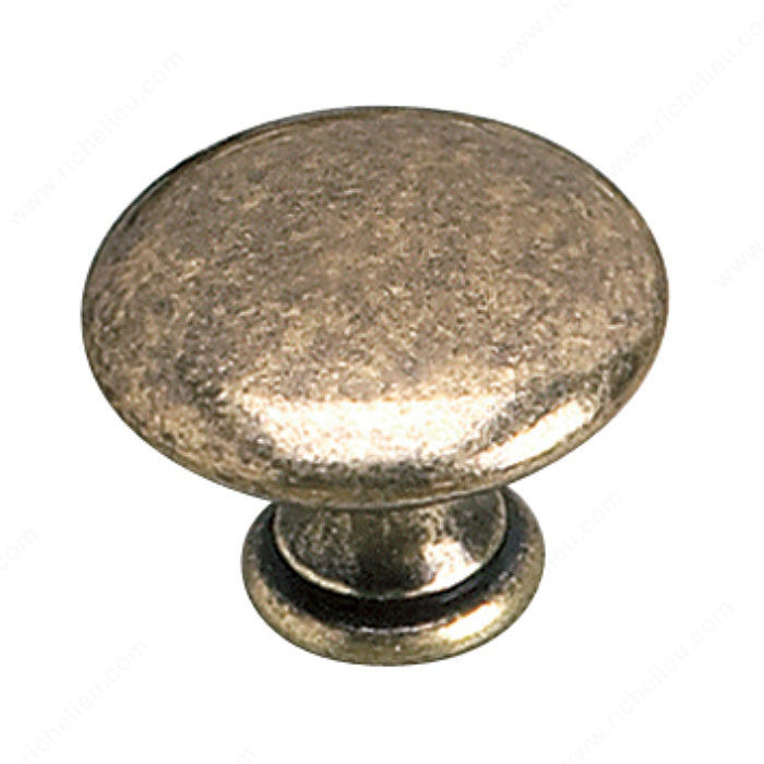 Traditional Brass Knob - 2449, Finish Burnished Brass, Diameter - Overall Dimensions 30 mm, Projection - Overall Dimensions 24 mm