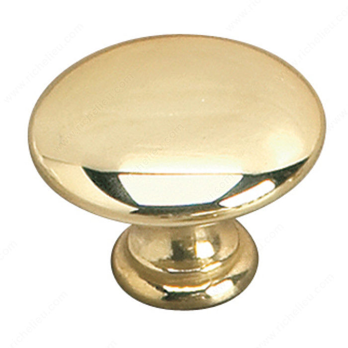 Traditional Brass Knob - 2449, Finish Brass, Diameter - Overall Dimensions 35 mm, Projection - Overall Dimensions 28 mm