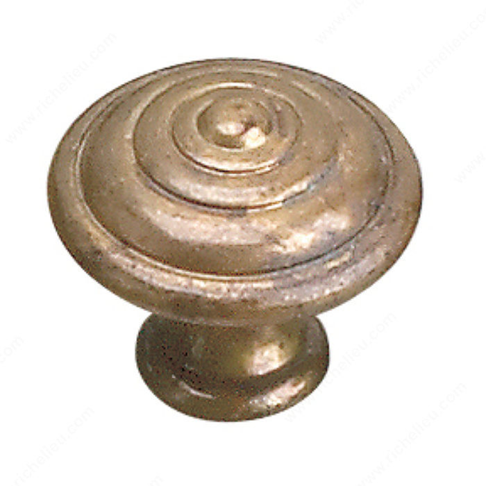 Traditional Brass Knob - 2449, Finish Oxidized Brass, Diameter - Overall Dimensions 30 mm PRO-PACK 2