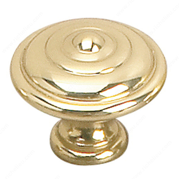 Traditional Brass Knob - 2449, Finish Brass, Diameter - Overall Dimensions 35 mm