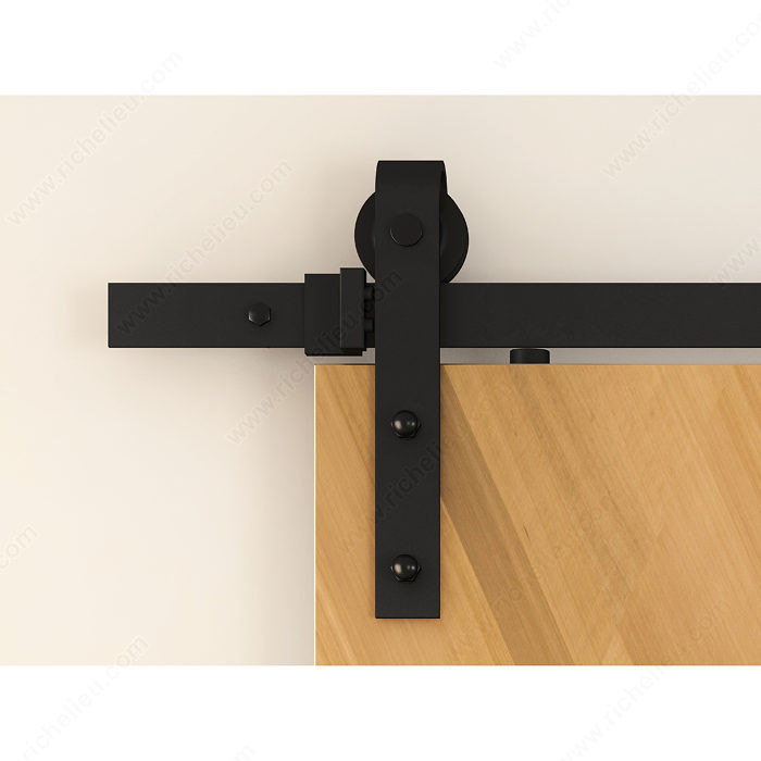 The Rustic Kit with Rail, Visible matte black steel hardware set,
