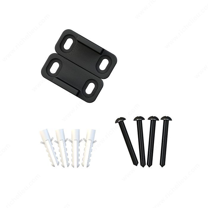 Black Plastic Guide for Wood Door, No grooves,PRO-PACK 2