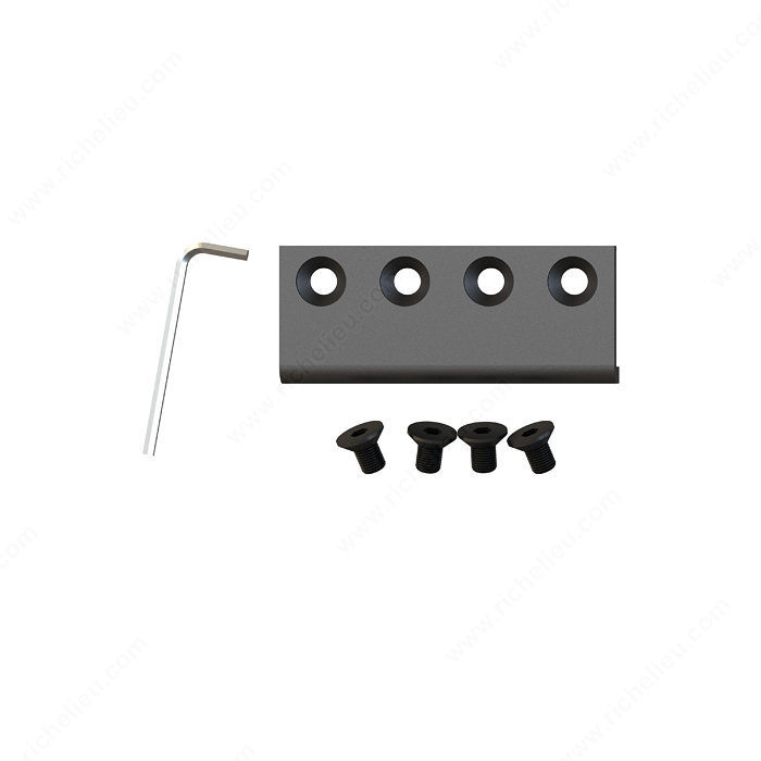 Connector Plate, Joins two flat rails, Finish/ Color Black, Material Steel, Rail Finish Black, Rail Material Steel PRO-PACK 3