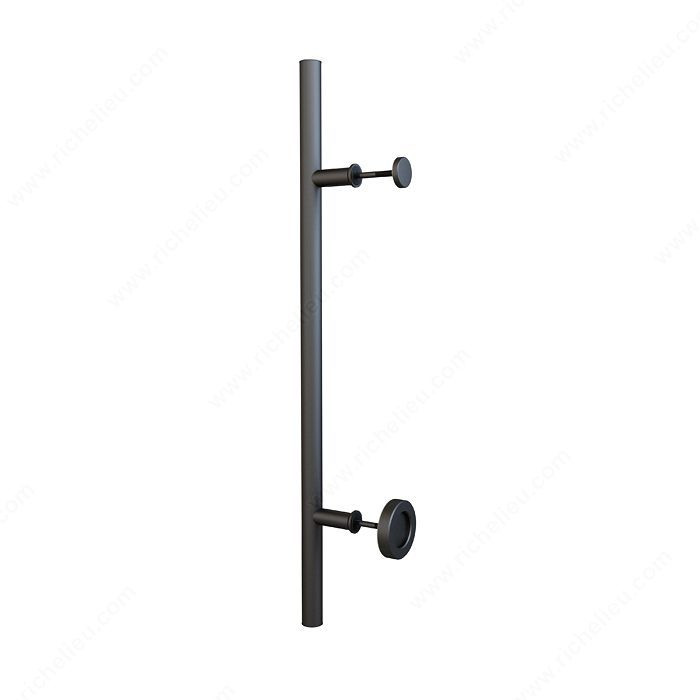 Handle with Knob for Wood Door, 50 mm Knob, Finish Black, Material Steel