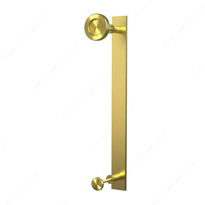 Barn Door Handle with Knob, Industrial Style Combined Knob and Pull, Finish Satin Brass, Material Stainless Steel