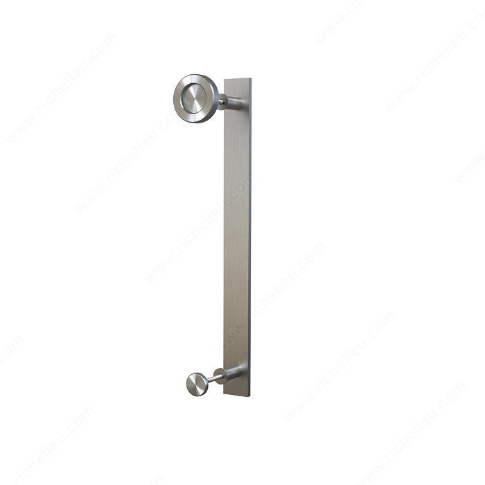 Barn Door Handle with Knob, Industrial Style Combined Knob and Pull, Finish Stainless Steel, Material Stainless Steel