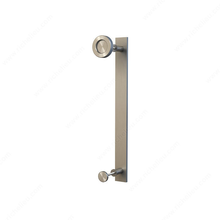 Barn Door Handle with Knob, Industrial Style Combined Knob and Pull, Finish Brushed, Material Steel
