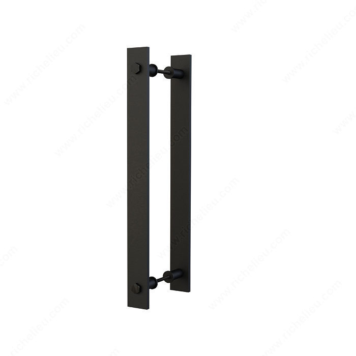 Barn Door Handle, Back-to-Back Rustic Style, Industrial style, Finish Black, Material Steel