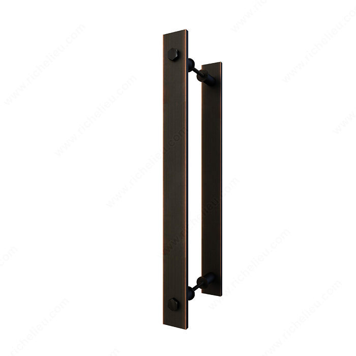 Barn Door Handle, Back-to-Back Rustic Style, Industrial style, Finish Brushed Oil-Rubbed Bronze, Material Steel