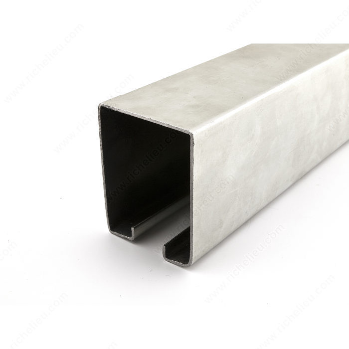 Heavy-Duty Galvanized Steel Box Rail, Rail Length 96 in