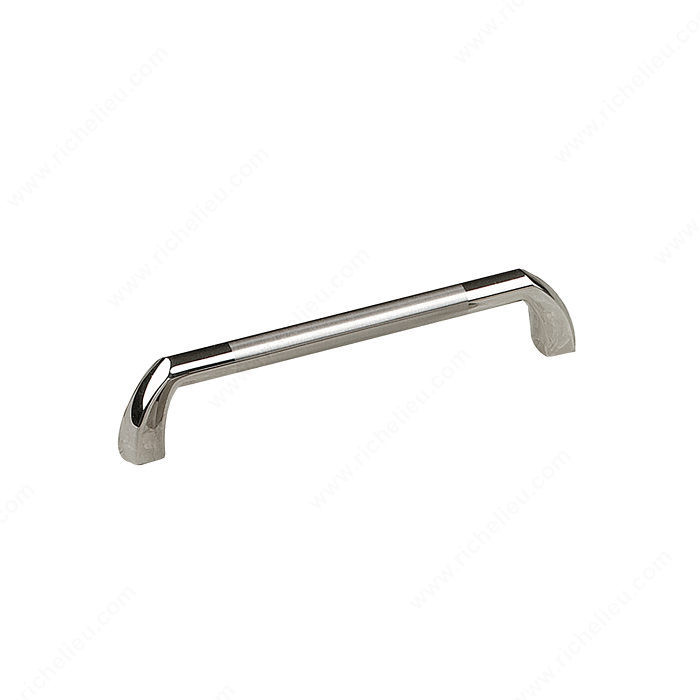 Contemporary Metal Pull - 2511, Center to Center 128 mm, Finish Chrome / Brushed Nickel