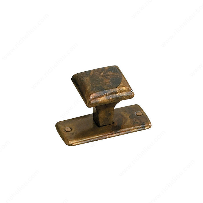 Transitional Brass Knob - 255, Finish Oxidized Brass, Screw/Nail Included