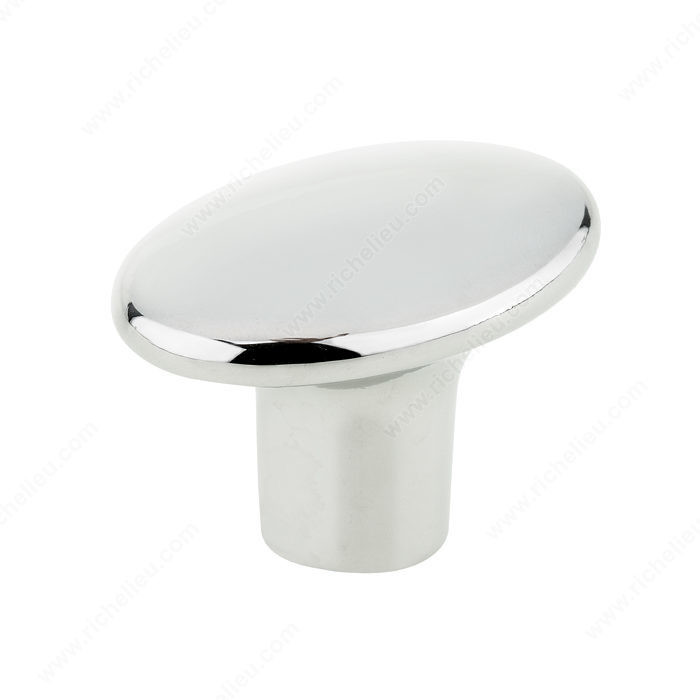 Contemporary Metal Knob - 2560, Finish Chrome