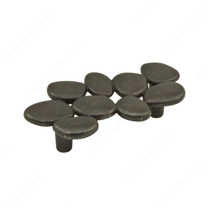 Transitional Metal Pull - 256, Center to Center 64 mm, Finish Old America, Length - Overall Dimensions 100 mm