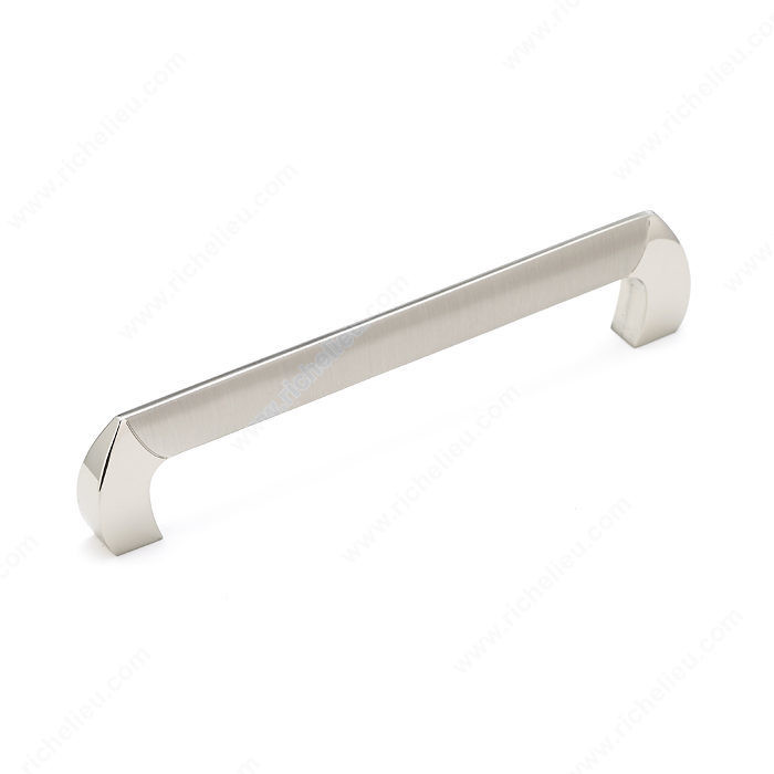 Contemporary Metal Pull - 2561, Center to Center 128 mm, Length - Overall Dimensions 147 mm, Screw/Nail 8/32 (Not Included)
