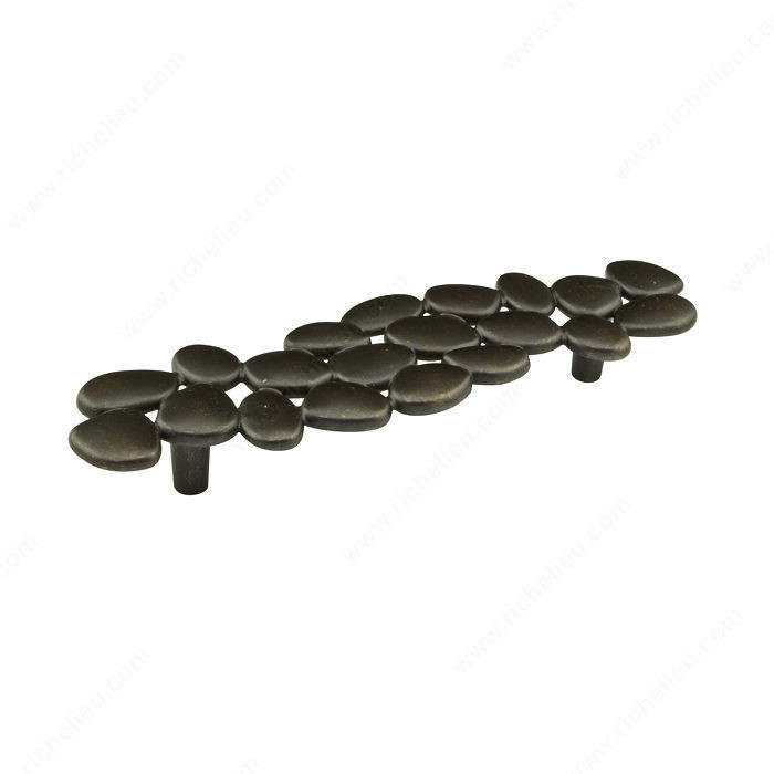 Transitional Metal Pull - 256, Center to Center 128 mm, Finish Old America, Length - Overall Dimensions 188 mm