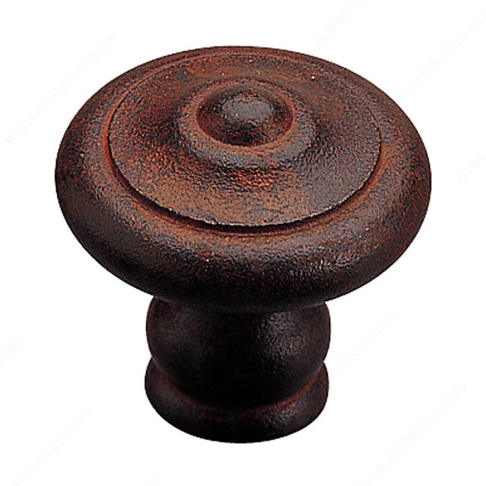 Traditional Forged Iron Knob - 2607, Finish Rust PRO-PACK 2