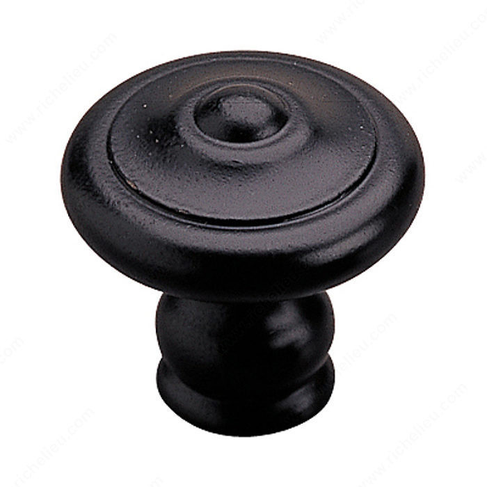 Traditional Forged Iron Knob - 2607, Finish Matte Black PRO-PACK 2