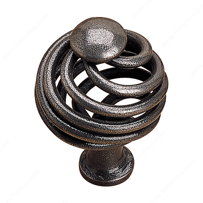 Traditional Forged Iron Knob - 2610, Finish Matte Black