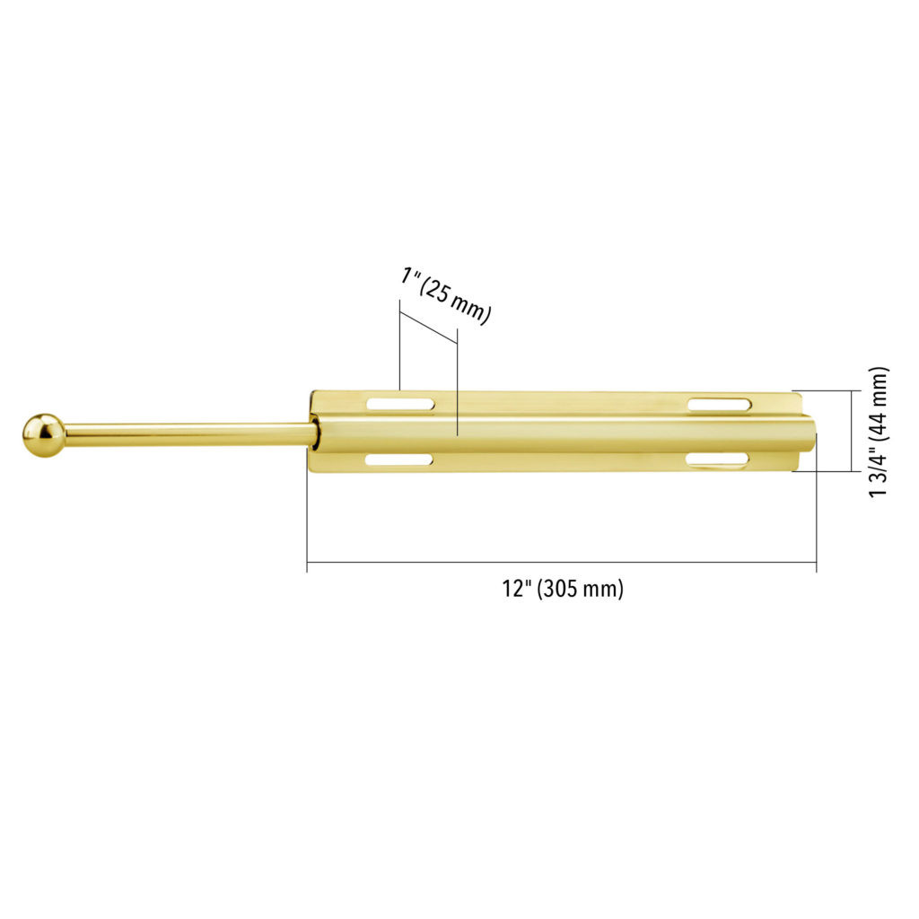 Decorative hanger rod, Finish Matte Brass