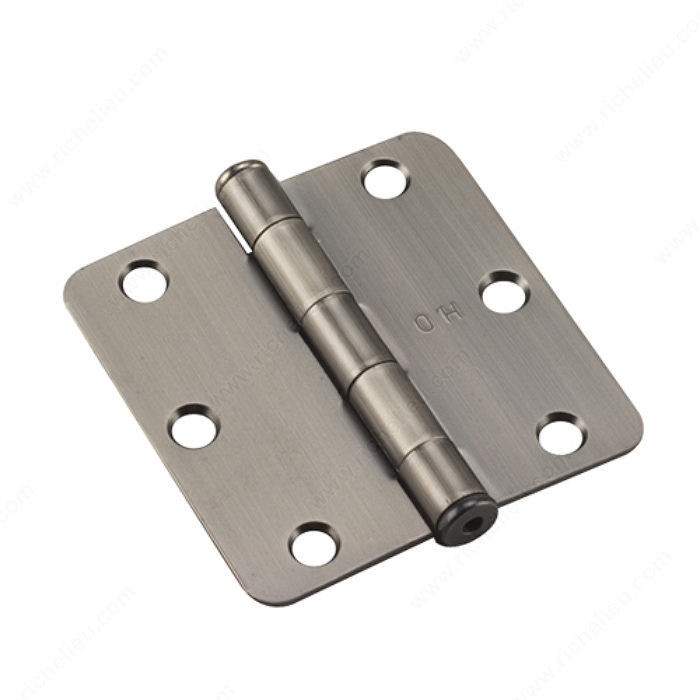 3 Full Mortise Butt Hinge - 1/4 Radius, Color/Finish Antique Nickel PRO-PACK 2