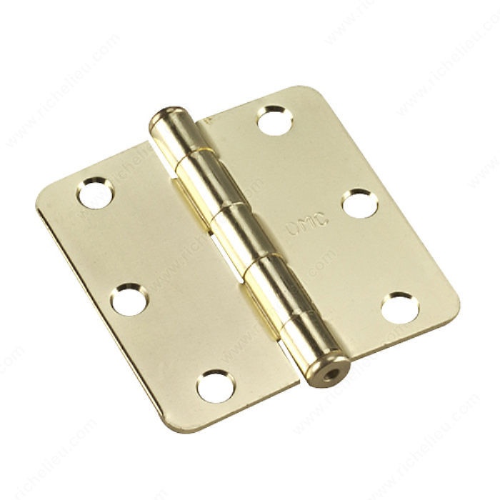 3 Full Mortise Butt Hinge - 1/4 Radius, Color/Finish Brass PRO-PACK 2