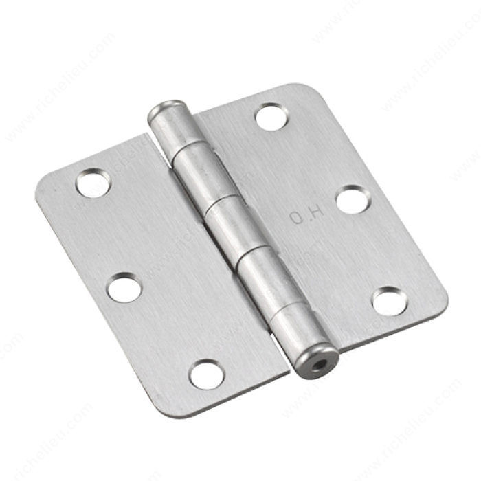 3 Full Mortise Butt Hinge - 1/4 Radius, Color/Finish Brushed Chrome PRO-PACK 2