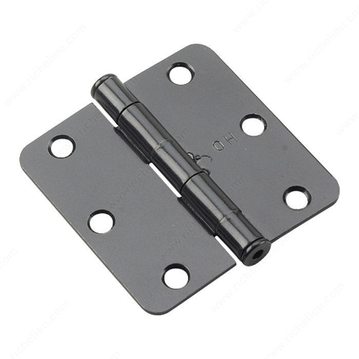 3 Full Mortise Butt Hinge - 1/4 Radius, Color/Finish Black PRO-PACK 2