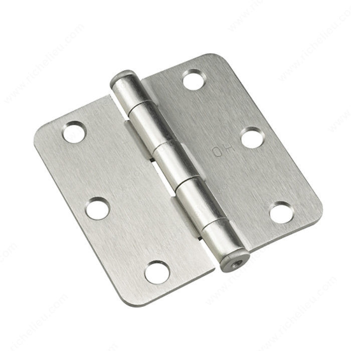 3 Full Mortise Butt Hinge - 1/4 Radius, Color/Finish Brushed Nickel PRO-PACK 2