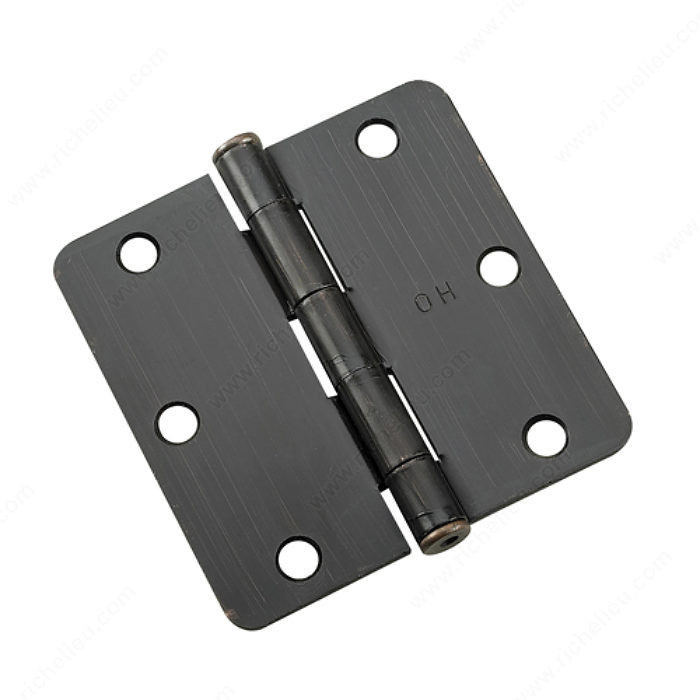 3 Full Mortise Butt Hinge - 1/4 Radius, Color/Finish Oil-Rubbed Bronze PRO-PACK 2