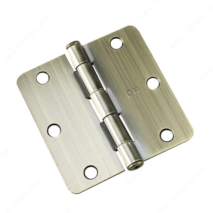 3-1/2 Full Mortise Butt Hinge - 1/4 Radius, Color/Finish Antique Brass PRO-PACK 2