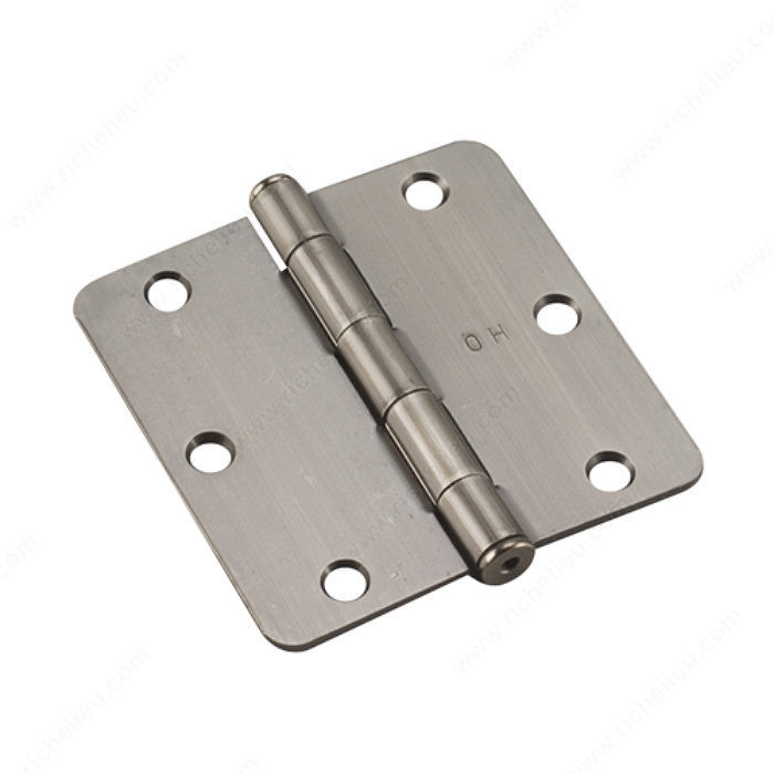 3-1/2 Full Mortise Butt Hinge - 1/4 Radius, Color/Finish Antique Nickel PRO-PACK 2