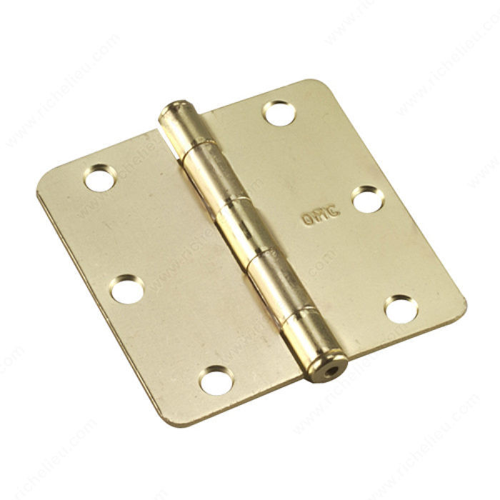 3-1/2 Full Mortise Butt Hinge - 1/4 Radius, Color/Finish Brass PRO-PACK 2