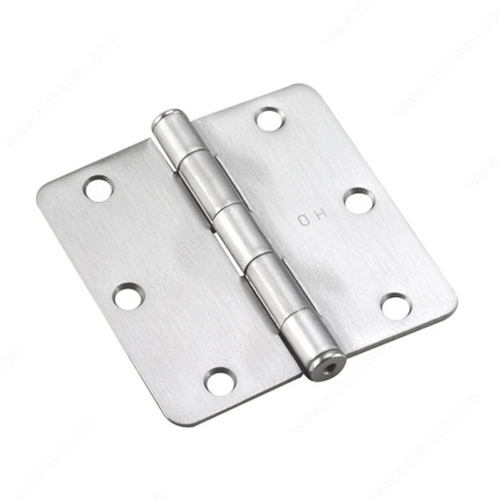 3-1/2 Full Mortise Butt Hinge - 1/4 Radius, Color/Finish Brushed Chrome PRO-PACK 2