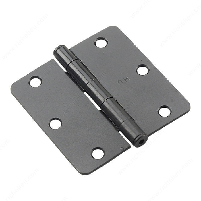 3-1/2 Full Mortise Butt Hinge - 1/4 Radius, Color/Finish Black PRO-PACK 2