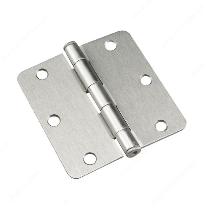 3-1/2 Full Mortise Butt Hinge - 1/4 Radius, Color/Finish Brushed Nickel PRO-PACK 2