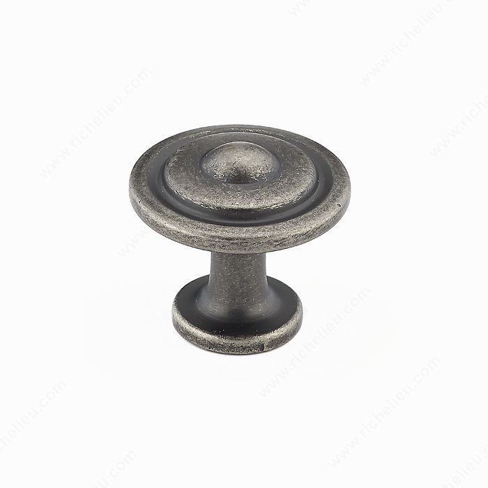 Traditional Metal Knob - 2920, Finish Pewter, Screw/Nail 8/32 (Not Included) PRO-PACK 3