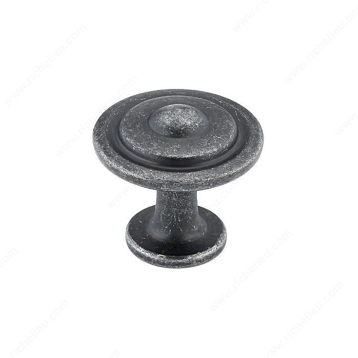 Traditional Metal Knob - 2920, Finish Antique Iron, Screw/Nail 8/32 (Not Included) PRO-PACK 5