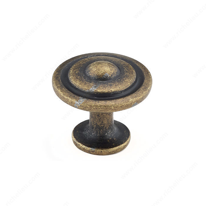 Traditional Metal Knob - 2920, Finish Burnished Brass, Screw/Nail 8/32 (Not Included) PRO-PACK 3