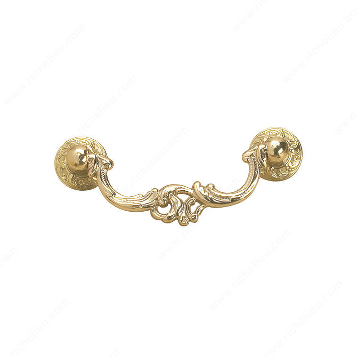 Traditional Solid Brass Pull - 3004, Center to Center 73 mm, Finish Brass