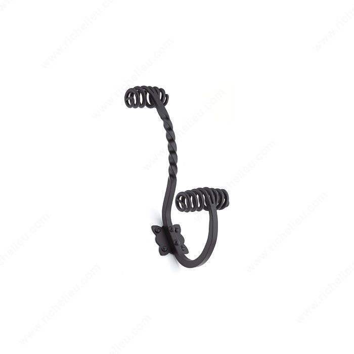 Classic Forged Iron Hook - 3030, Finish Matte Black