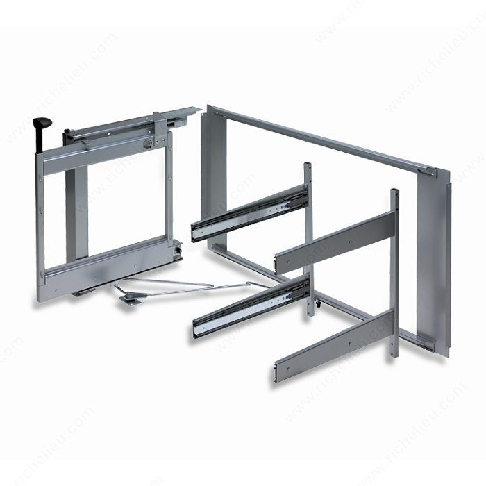 Frame for Magic Corner II System, For hinged- door cabinet applications., Width 962 to 1 171 mm, Opening Left