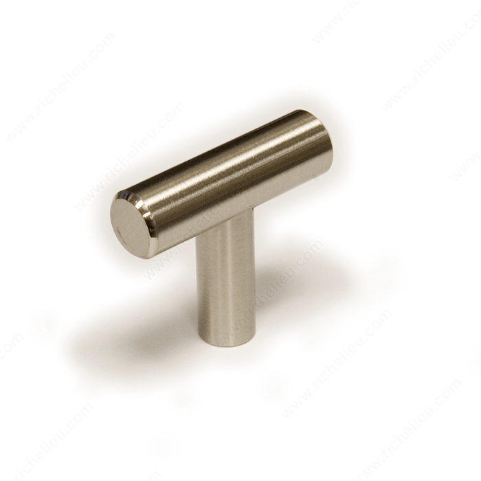 Contemporary Metal Knob - 305, RoHS compliant, Finish Brushed Nickel, Screw/Nail 8/32 (Not Included) PRO-PACK 3