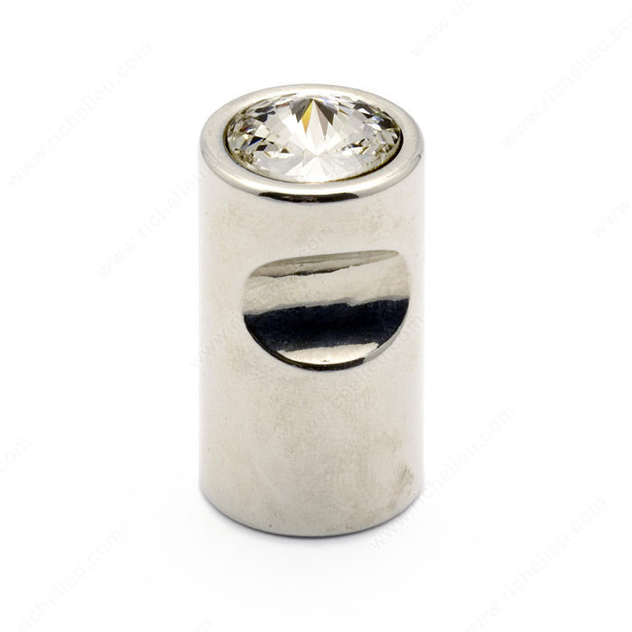 Contemporary Metal & Crystal Knob - 3075, Finish Clear / Chrome