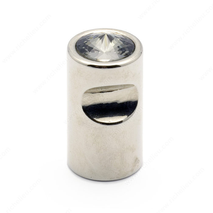 Contemporary Metal & Crystal Knob - 3075, Finish Smoked / Chrome